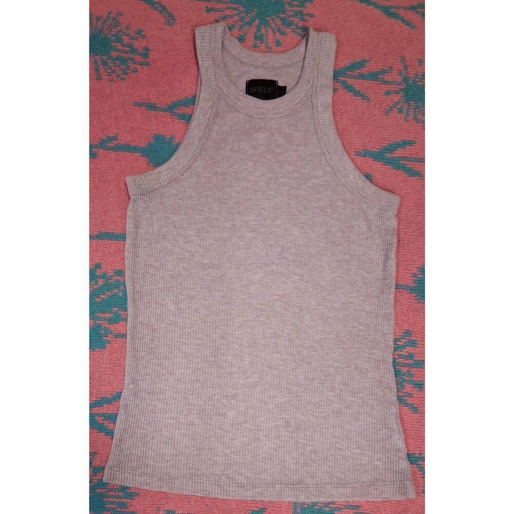 Wsly womens small cropped tank top light purple